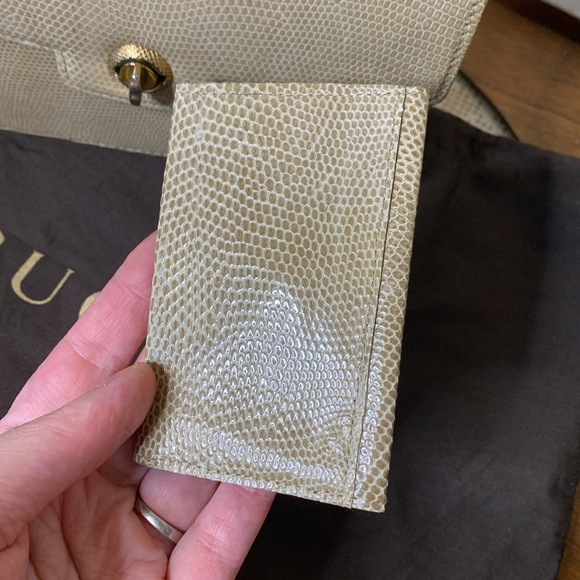 Vintage Gucci Lizard Front Flap Twist Lock Mini Bag - Picture 14 of 15